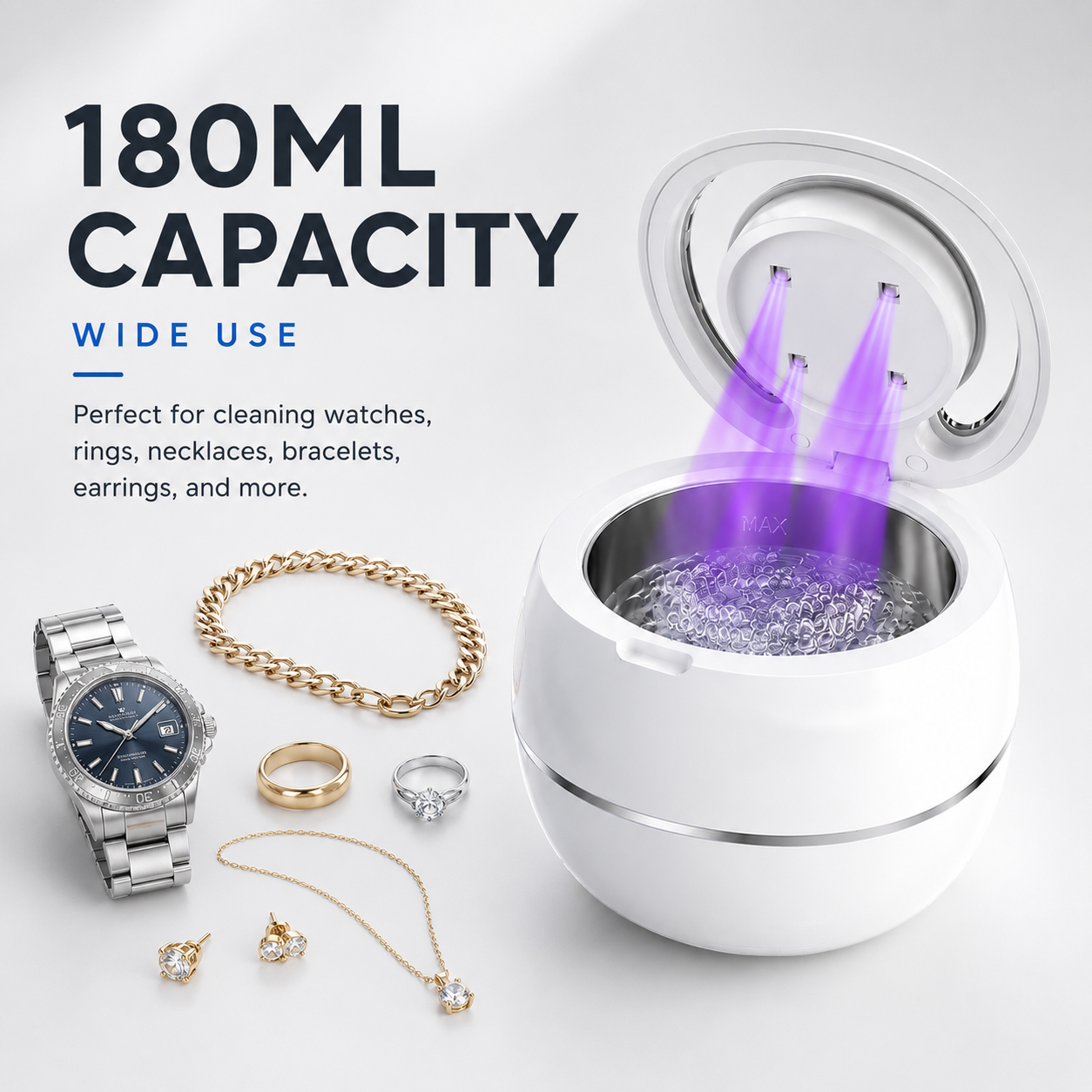 Orivati Ultrasonic Cleaner 180ml capacity features